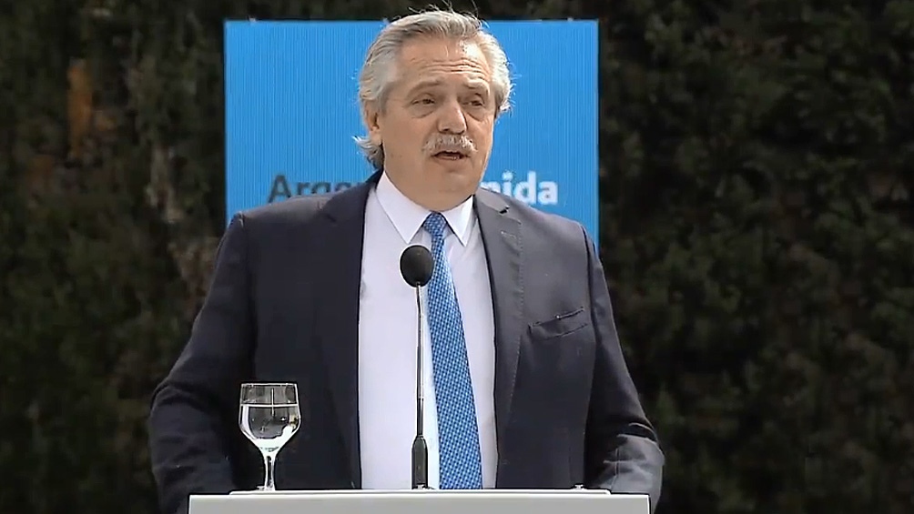 Alberto Fernández, durante el anuncio del programa para Buenos Aires. Alberto Fernández, durante el anuncio del programa para Buenos Aires.