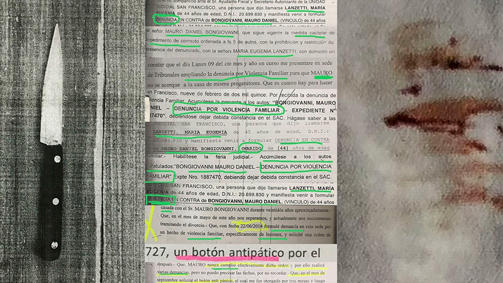 El arma homicida y el expediente que describe cómo fue el crimen. El arma homicida y el expediente que describe cómo fue el crimen.