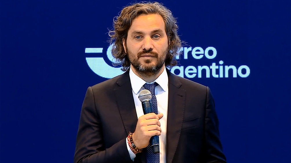 El jefe de Gabinete, Santiago Cafiero, durante la presentación en el CCK. El jefe de Gabinete, Santiago Cafiero, durante la presentación en el CCK.